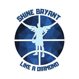 Visuel design Sweat Hoodie de basket ball modèle blanc pour basketteur en Hommage a Kobe-Bryant avec marqué la phrase Shine Bryant Like A Diamond Sweatshirt Homme baller