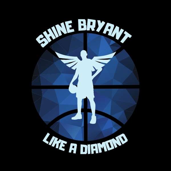 Visuel design sur fond noir T shirt de basket ball modele blanc pour basketteuse en Hommage a Kobe-Bryant avec marqué la phrase Shine Bryant Like A Diamond TeeShirt Femme baller Taille  S M L XL 2XL 3XL 