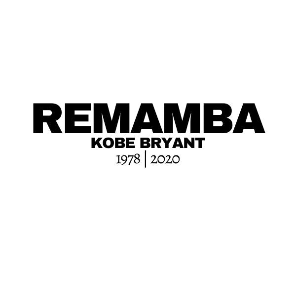 Visuel sur fond Blanc design Teeshirt de basket ball Femme Hommage avec écrit la phrase KOBE BRYANT REMAMBA basketteuse beaux TeeShirts pour basketteuses