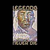 Visuel Design Hoodie Fond Noir de basket ball modele pour Homme basketteur en Hommage à la Legende nba Kobe Bryant joueur des Lakers avec Phrase Legends Never Die Sweat Shirt Hommes basketteurs