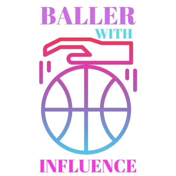 Visuel sur fond Blanc design Sweatshirt de basket ball Lifestyle avec écrit la phrase Baller With Influence Hoodie pour Femme basketteuse beaux Hoodies pour basketteuses