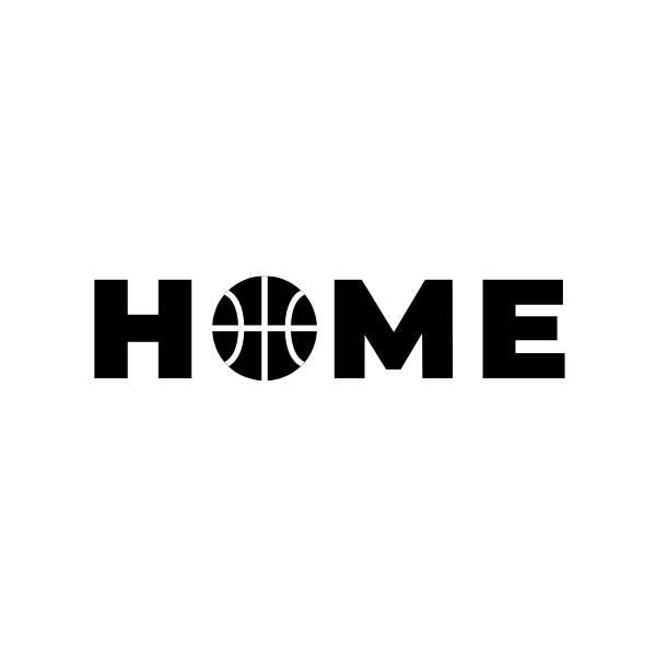 Visuel sur fond blanc design Teeshirt de basket ball Femme Lifestyle avec écrit la phrase Home basketteuse beaux TeeShirts pour basketteuses