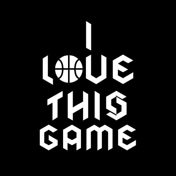 Visuel sur fond Noir design Sweatshirt de basket ball Lifestyle avec écrit la phrase I Love This Game en Ecriture Gothique Sweat à col rond pour Enfant basketteur et basketteuse beaux Sweatshirts à cols ronds pour basketteur et basketteuses
