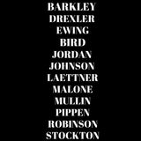 Visuel sur fond Noir design Teeshirt de basket ball Lifestyle avec écrit la liste de la DREAM TEAM USA équipe de basket des états unis des Jeux Olympiques de 1992 Homme basketteur beaux TeeShirts pour basketteurs