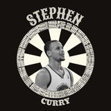 Visuel sur fond Noir design Teeshirt de basket ball avec la Photo du joueur de Basketball Stephen Curry Portrait et Ecriture style Western pour Enfant basketteur basketteuse beaux TeeShirts pour enfants basketteur basketteuses