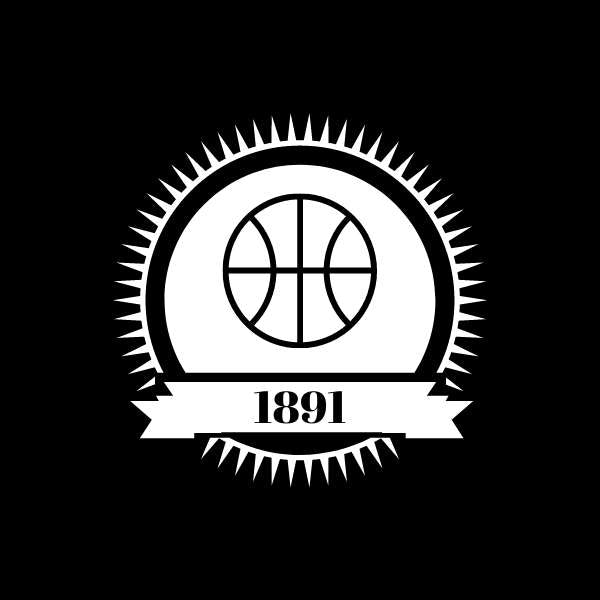 Visuel sur fond noir t-shirt avec design Ballon de Basket Ball Vintage 1891 beau TeeShirt original noir pour fille basketteuse