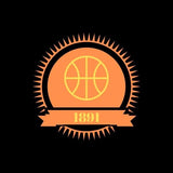 Visuel sur fond noir t-shirt avec design Ballon de Basket Ball Orange Vintage 1891 beau TeeShirt original noir pour filles basketteuses