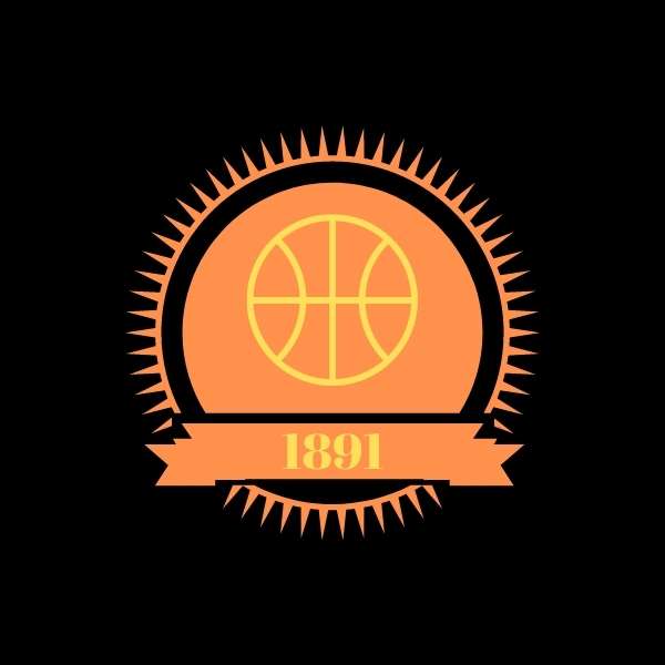 design original visuel top t shirt basket vintage 1891 Orange fond noir homme original BasketBall TeeShirt Hommes basketteurs