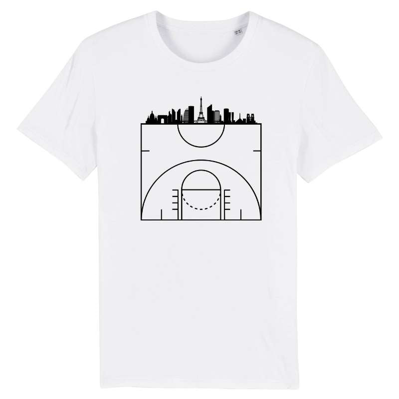 tshirt basket Paris blanc pour homme avec design visuel carte de la ville BasketBall TeeShirt Homme basketteur Taille XS S M L XL 2XL 3XL 4XL 5XL