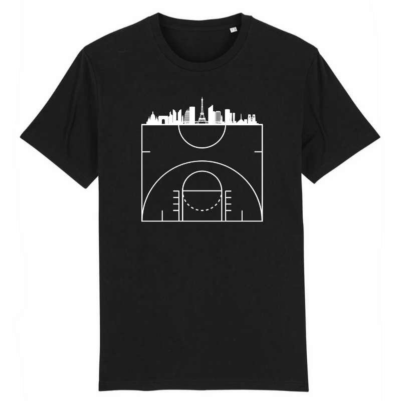 tshirt basket Paris noir pour homme avec design visuel carte de la ville BasketBall TeeShirt Homme basketteur Taille XS S M L XL 2XL 3XL 4XL 5XL