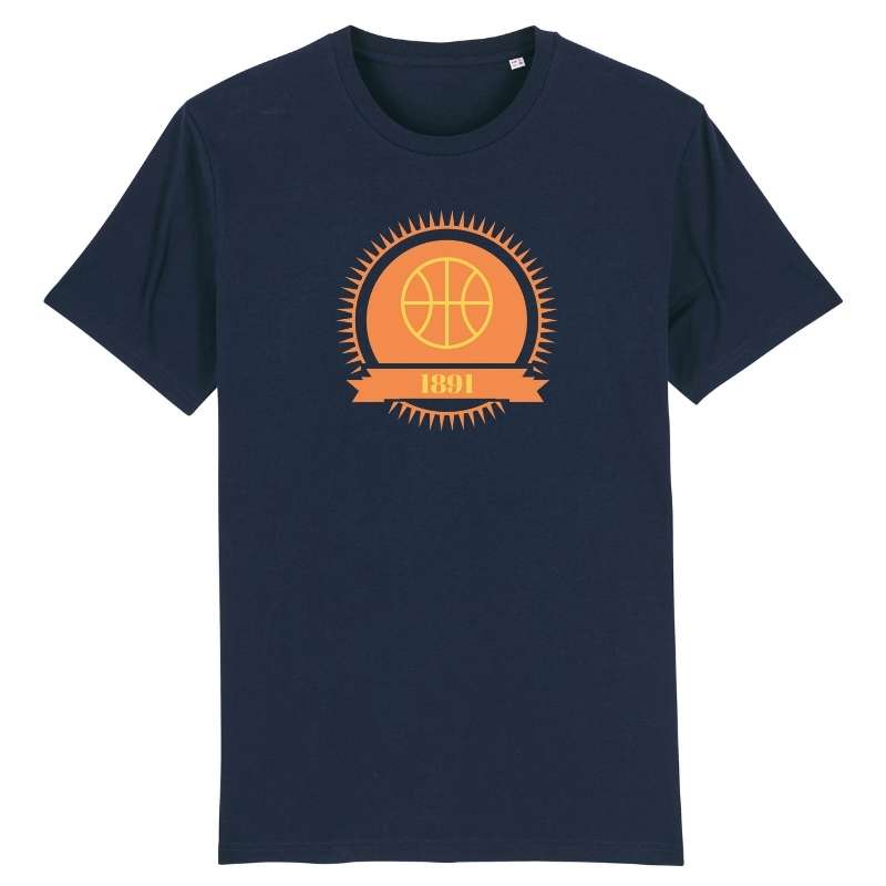 teeshirt basket vintage 1891 Orange Bleu Marine homme design visuel BasketBall TShirt Hommes basketteurs Taille XS S M L XL 2XL 3XL 4XL 5XL Noir Blanc